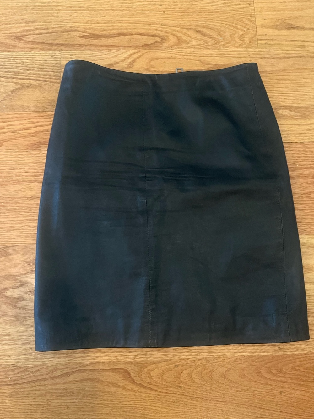 AllSaints Black Leather Mini Skirt Size 8 UK 12 Mauritius Zip Back